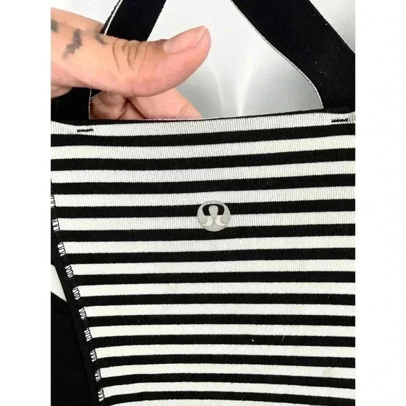 Lululemon Work It Out Tank Top Sz 4 Sea Stripe Mint Moment Black NWOT - Picture 6 of 10
